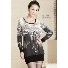 100% cashmere elegent ladies' sweater dress